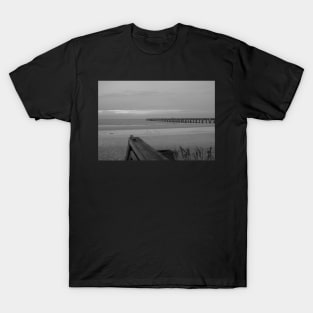 The Pier Streching Out into Sea BW T-Shirt